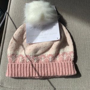adrienne vittadini pink bambini hat with Pom-pom 18 months